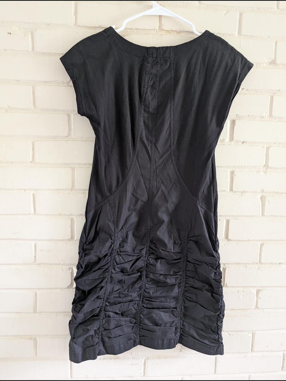 XCVI Wearables XS Black Aviana Ruched Cap-Sleeve Dress NWT - Picture 7 of 8
